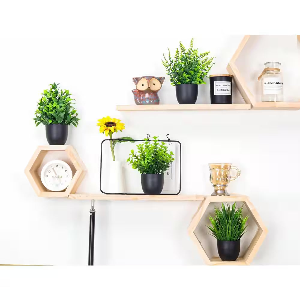 4-Packs Green Artificial Plants Small Faux Plants