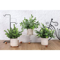 10 In. H Fake Plants Green Artificial Plastic Eucalyptus Plants (3-Pack)