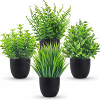 4-Packs Green Artificial Plants Small Faux Plants