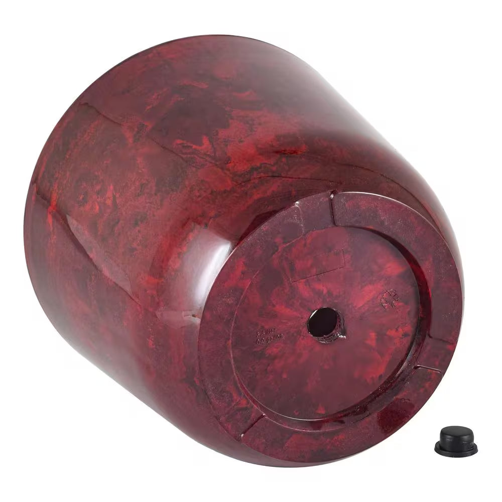 7.5 In. X 6.5 In. Marble Red Plastic Pot (2-Pack)