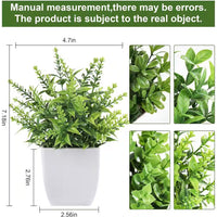7.18 In. Artificial Green Fake Plants Mini Greenery Potted Plants, 4 Pack