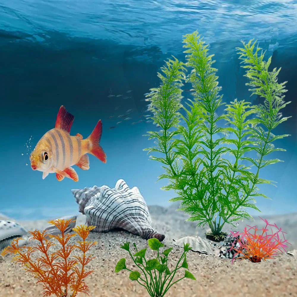 Fish Tank Decorations Plants, 11Pcs Aquarium Decorations Plants, Fish Aquarium Decor Artificial Plant, Fish Aquarium Accessories