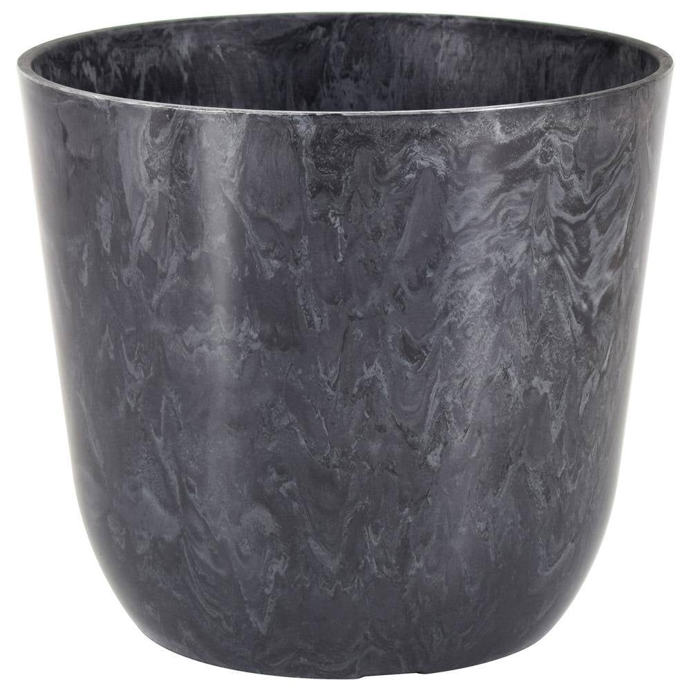 7.5 In. X 6.5 In. Marble Gray Plastic Pot (2-Pack)
