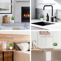 7.18 In. Green Indoor Artificial Fake Plants Mini Faux Plants, 4 Pack