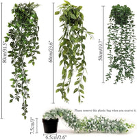 Indoor Faux Hanging Greenery Eucalyptus Plants (3 Pack)