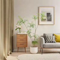 5.9 Ft. Artificial Mahonia Fortunei Tree, Fake Plants with Planter, Faux Floor Plants