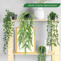 4 Pack Fake Hanging Plants Artificial Decor Faux Potted Greenery Hanging Plants Indoor for Room Home Shelf Outdoor Decor