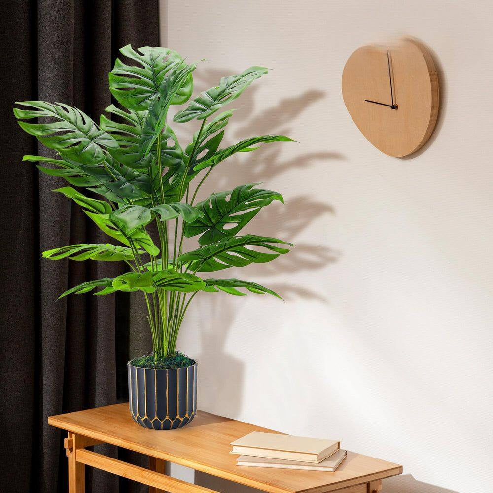 Plants in 28 In. Artificial Monstera Faux Plants Indoor for Living Room Home House Decor