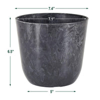 7.5 In. X 6.5 In. Marble Gray Plastic Pot (2-Pack)
