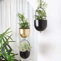 Hanging Planter Pots Minimalist Hanging Flower Pots Metal Hanging Plant Baskets Creative for Indoor Outdoor Garden Balcony