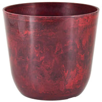 7.5 In. X 6.5 In. Marble Red Plastic Pot (2-Pack)