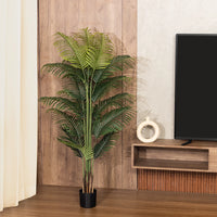 6Ft Artificial Palm Plants, 6Ft Fake Palm Tree, Pre Potted Faux Greenry Tree for Home Decor Office House Living Room Indoor Outdoor, Big Fake Plants Fake House Plants