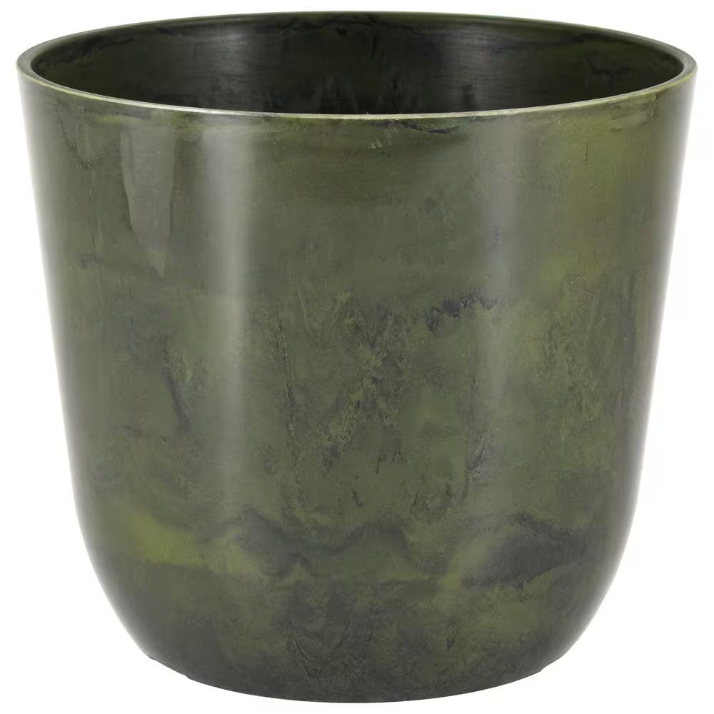 7.5 In. X 6.5 In. Marble Green Plastic Pot (2-Pack)