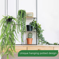 4 Pack Fake Hanging Plants Artificial Decor Faux Potted Greenery Hanging Plants Indoor for Room Home Shelf Outdoor Decor