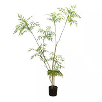 5.9 Ft. Artificial Mahonia Fortunei Tree, Fake Plants with Planter, Faux Floor Plants