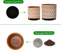 Sahara Grove Moroccan Terracotta Planter Pot (Set of 2) -4 & 6 Inch - Bumble Plants
