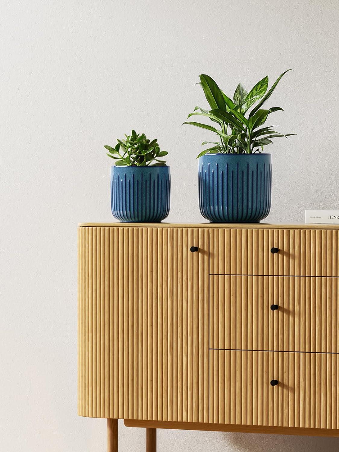 Blue Marine Trio Planters (set of 3) - 8.3+6.9+5.7 Inch - Bumble Plants